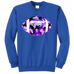 Cool Purple Football Camo Purple Camouflage Football Sweatshirt