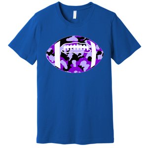 Cool Purple Football Camo Purple Camouflage Football Premium T-Shirt