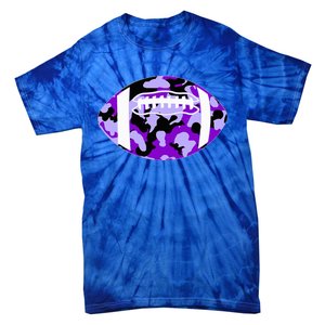 Cool Purple Football Camo Purple Camouflage Football Tie-Dye T-Shirt