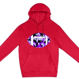 Cool Purple Football Camo Purple Camouflage Football Premium Pullover Hoodie