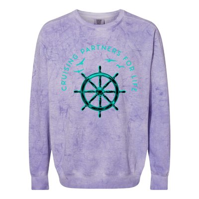 Cruising Partners For Life Husband And Wife Gift Colorblast Crewneck Sweatshirt