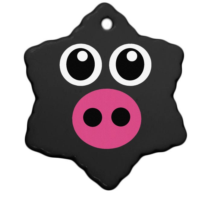 Cute Pig Face Pin.K Diy Barnyard Animal Halloween Ceramic Star Ornament