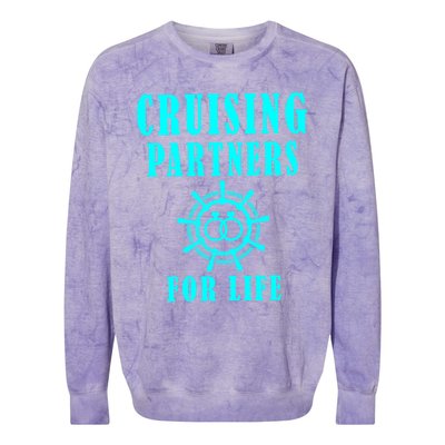 Cruising Partners For Life Wife Husband Couples Sailor Gift Colorblast Crewneck Sweatshirt