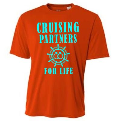 Cruising Partners For Life Wife Husband Couples Sailor Gift Cooling Performance Crew T-Shirt