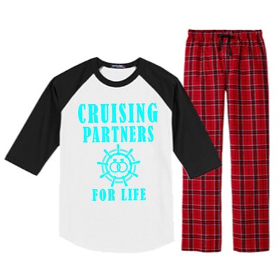 Cruising Partners For Life Wife Husband Couples Sailor Gift Raglan Sleeve Pajama Set