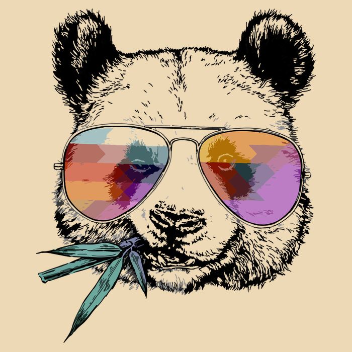 Cool Panda Funny Panda Bear In Sunglasses Drawstring Bag