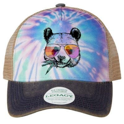Cool Panda Funny Panda Bear In Sunglasses Legacy Tie Dye Trucker Hat