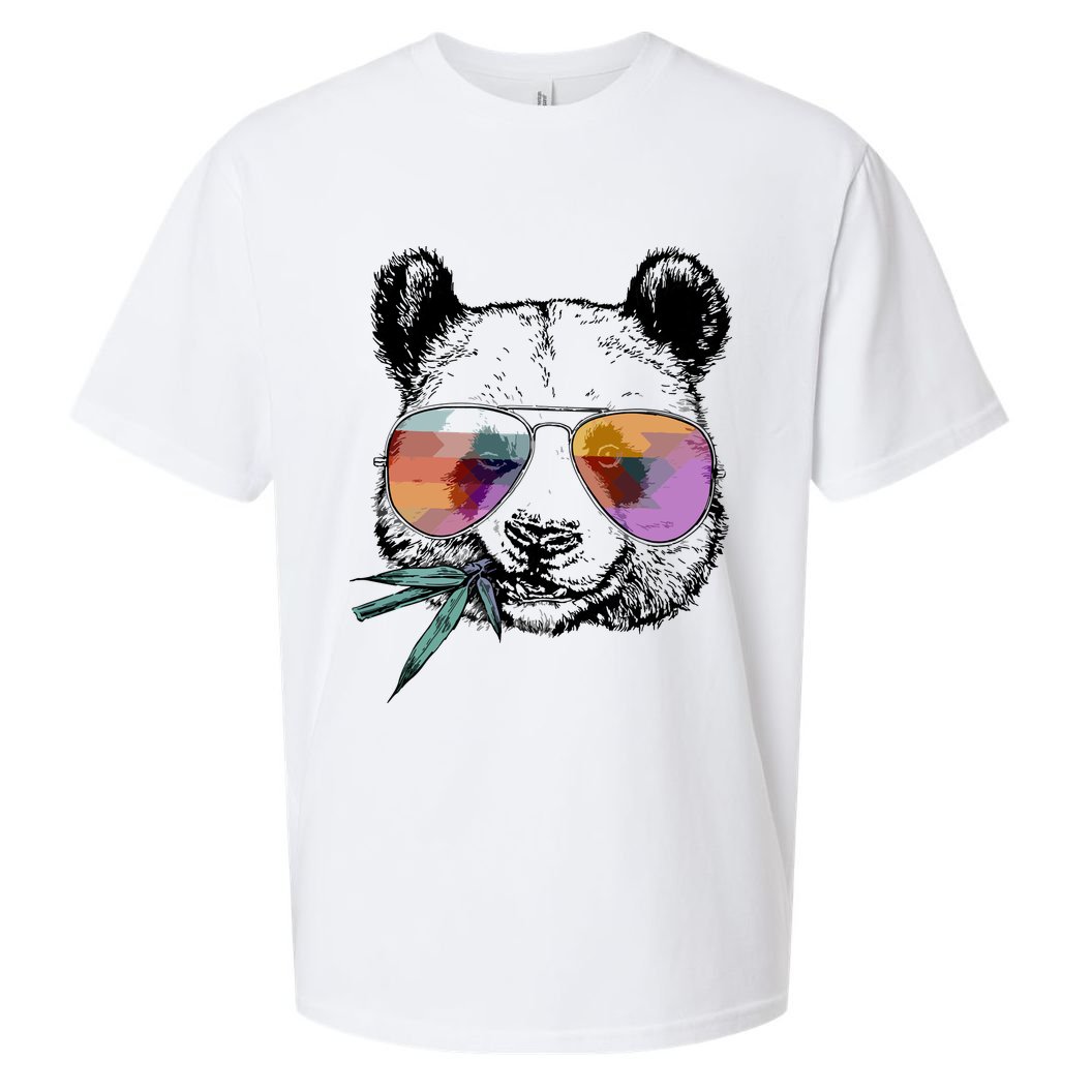 Cool Panda Funny Panda Bear In Sunglasses Sueded Cloud Jersey T-Shirt