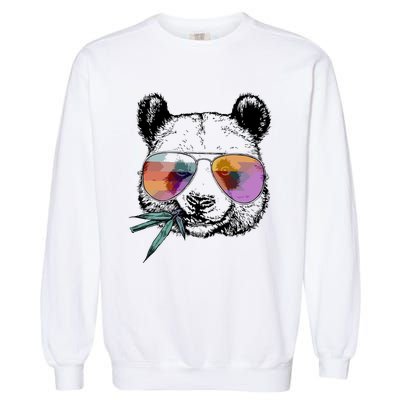 Cool Panda Funny Panda Bear In Sunglasses Garment-Dyed Sweatshirt