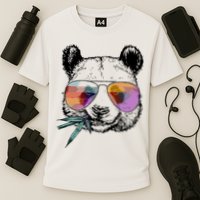 Cool Panda Funny Panda Bear In Sunglasses Cooling Performance Crew T-Shirt
