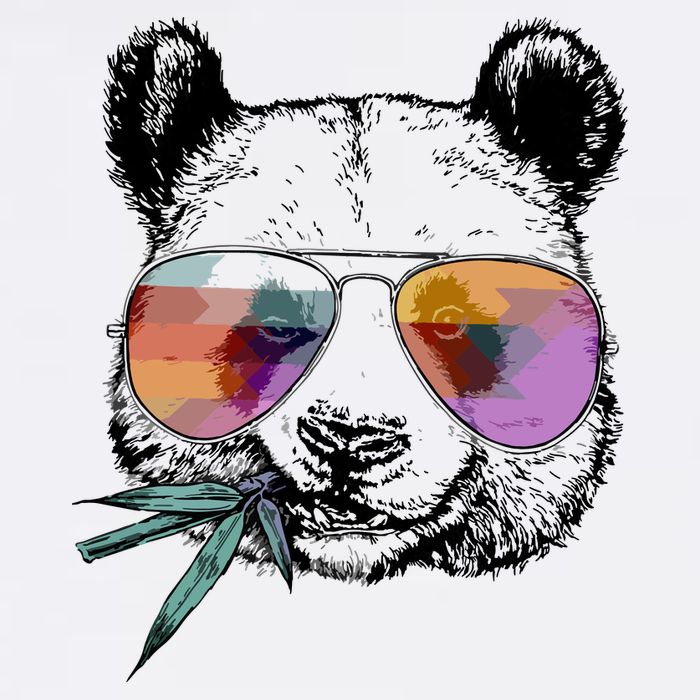Cool Panda Funny Panda Bear In Sunglasses Cooling Performance Crew T-Shirt
