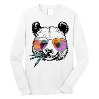 Cool Panda Funny Panda Bear In Sunglasses Long Sleeve Shirt