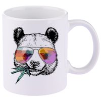Cool Panda Funny Panda Bear In Sunglasses 11oz C Handle Ceramic Mug