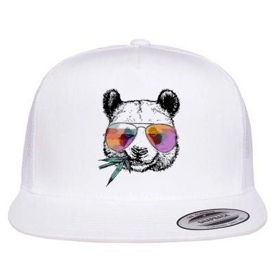 Cool Panda Funny Panda Bear In Sunglasses Flatbill Hat