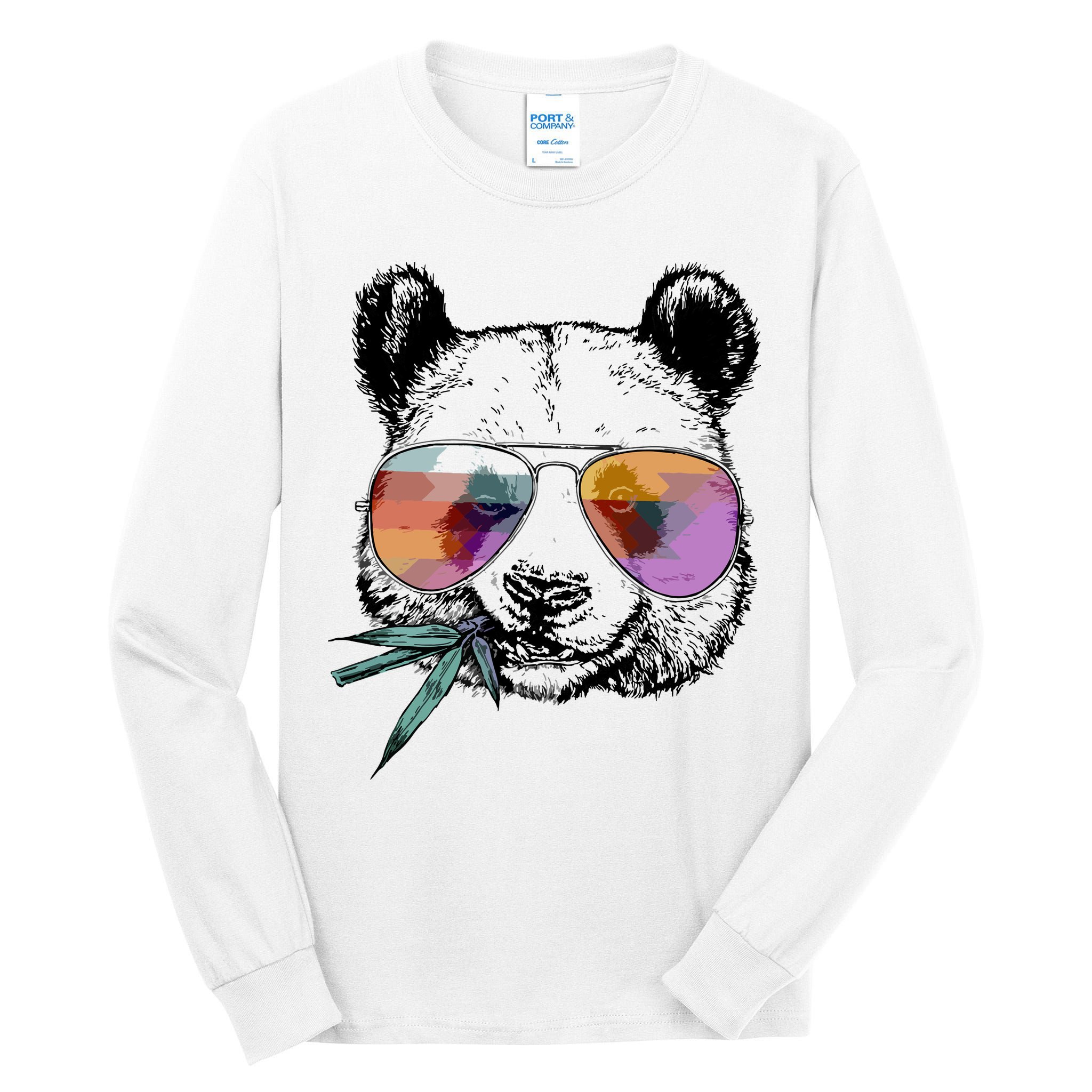 Cool Panda Funny Panda Bear In Sunglasses Tall Long Sleeve T-Shirt