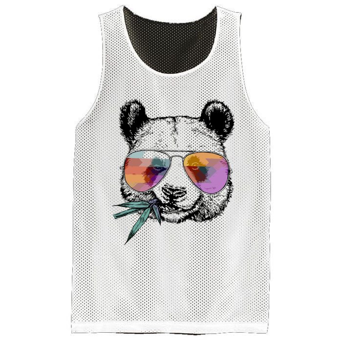 Cool Panda Funny Panda Bear In Sunglasses Mesh Reversible Basketball Jersey Tank