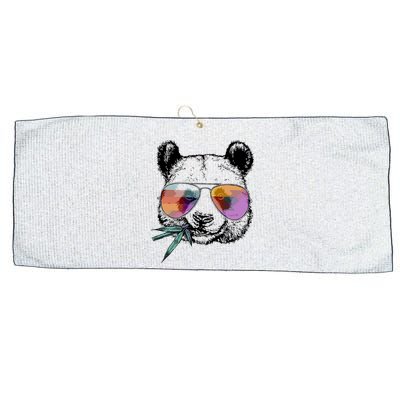 Cool Panda Funny Panda Bear In Sunglasses Large Microfiber Waffle Golf Towel