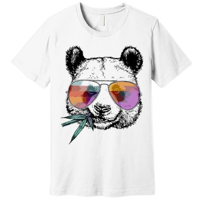 Cool Panda Funny Panda Bear In Sunglasses Premium T-Shirt