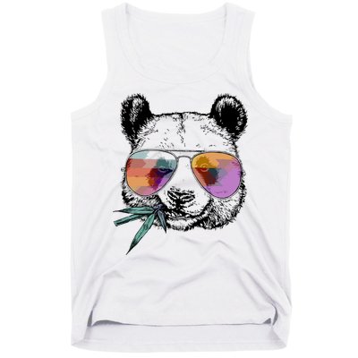 Cool Panda Funny Panda Bear In Sunglasses Tank Top