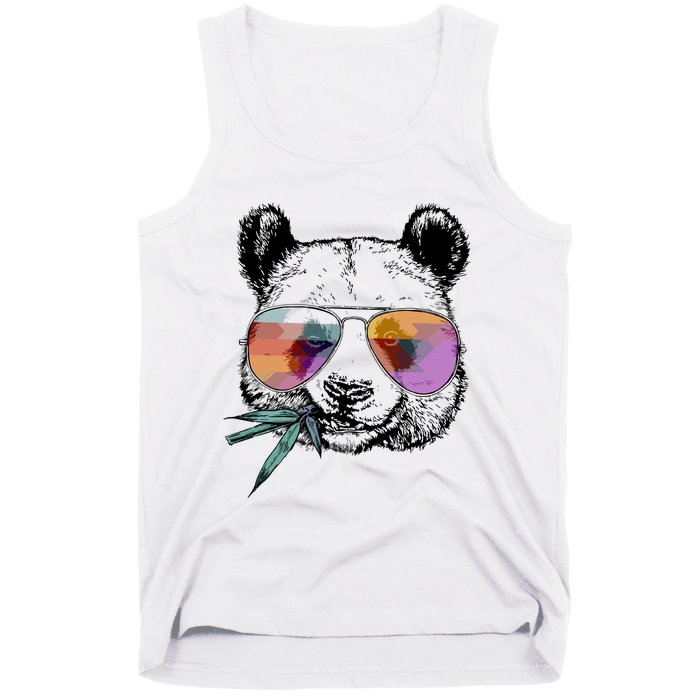 Cool Panda Funny Panda Bear In Sunglasses Tank Top