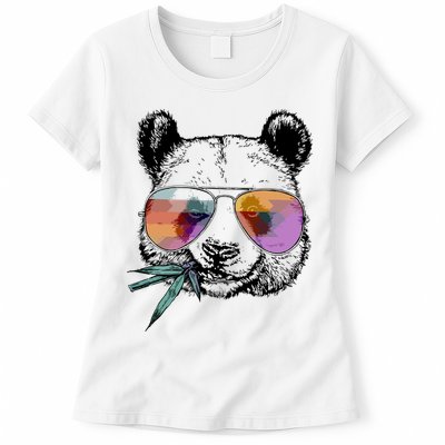 Cool Panda Funny Panda Bear In Sunglasses Womens T-Shirt