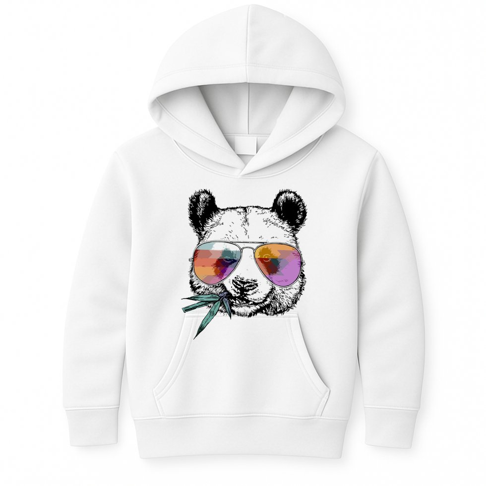 Cool Panda Funny Panda Bear In Sunglasses Kids Hoodie