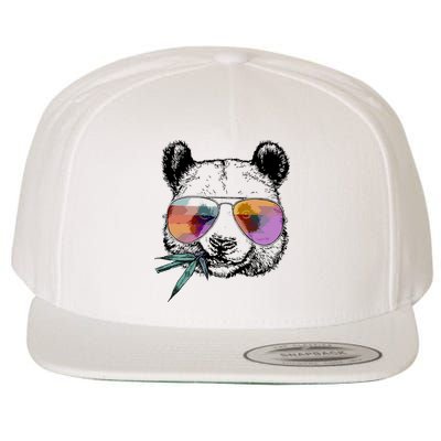 Cool Panda Funny Panda Bear In Sunglasses Wool Snapback Cap