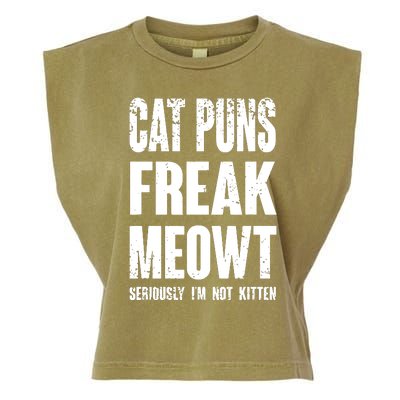 Cat Puns Freak Meowt Garment-Dyed Women's Muscle Tee