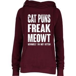 Cat Puns Freak Meowt Womens Funnel Neck Pullover Hood