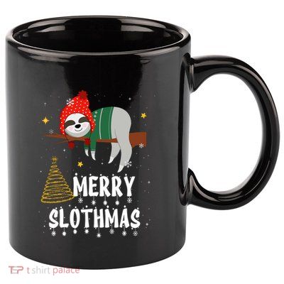 Christmas Pajama For Sloth Lovers Merry Slothmas Gift 11oz C Handle Ceramic Mug