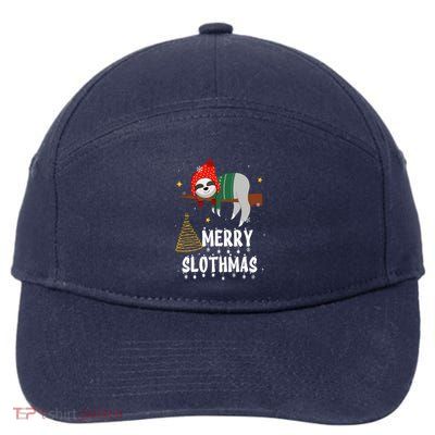 Christmas Pajama For Sloth Lovers Merry Slothmas Gift 7-Panel Snapback Hat