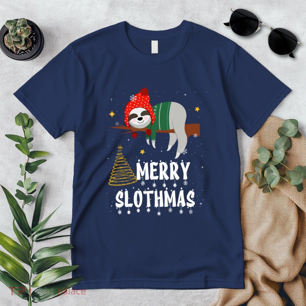 Christmas Pajama For Sloth Lovers Merry Slothmas Gift Premium T-Shirt