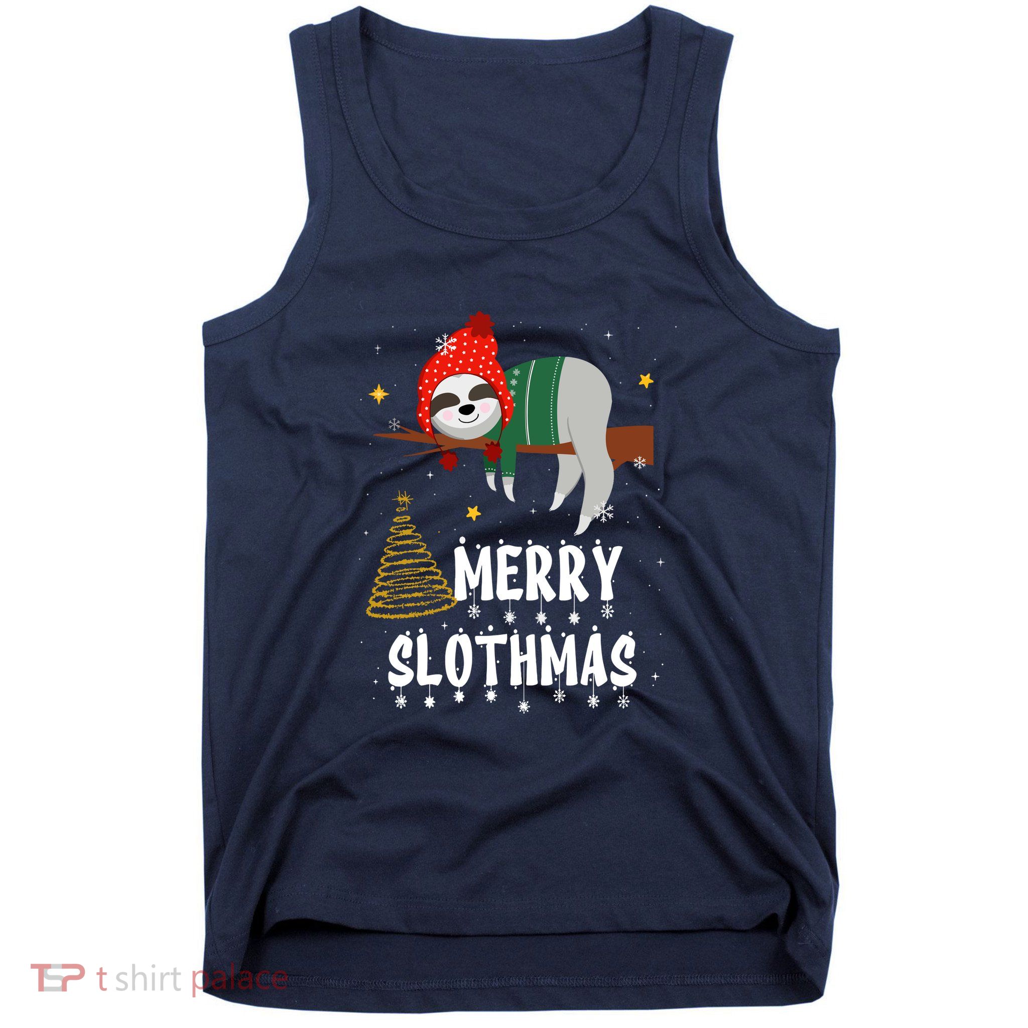 Christmas Pajama For Sloth Lovers Merry Slothmas Gift Tank Top