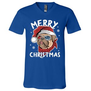 Christmas Pug Funny Christmas Pjs For Family And Dog Lovers Cool Gift V-Neck T-Shirt