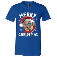 Christmas Pug Funny Christmas Pjs For Family And Dog Lovers Cool Gift V-Neck T-Shirt