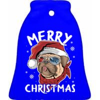 Christmas Pug Funny Christmas Pjs For Family And Dog Lovers Cool Gift Ceramic Bell Ornament