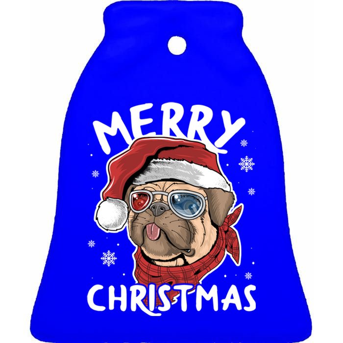 Christmas Pug Funny Christmas Pjs For Family And Dog Lovers Cool Gift Ceramic Bell Ornament