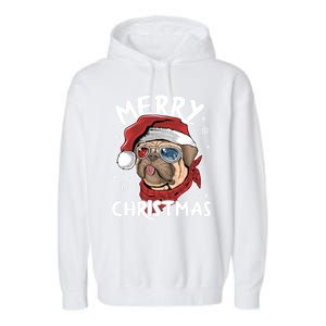 Christmas Pug Funny Christmas Pjs For Family And Dog Lovers Cool Gift Garment-Dyed Fleece Hoodie