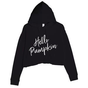 Cute Pumpkin Fall Weather Halloween Top Hello Pumpkin Gift Crop Fleece Hoodie