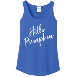 Cute Pumpkin Fall Weather Halloween Top Hello Pumpkin Gift Ladies Essential Tank