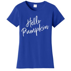 Cute Pumpkin Fall Weather Halloween Top Hello Pumpkin Gift Women's T-Shirt