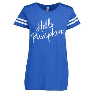 Cute Pumpkin Fall Weather Halloween Top Hello Pumpkin Gift Enza Ladies Jersey Football T-Shirt