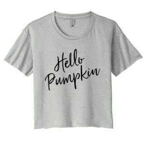 Cute Pumpkin Fall Weather Halloween Top Hello Pumpkin Gift Women's Crop Top Tee