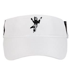 Cat Playing Flying V Guitar Musician Cat Lover TShirt Adult Drive Performance Visor