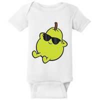 Cute Pear Fruit Relaxing Lazy Pear Baby Bodysuit