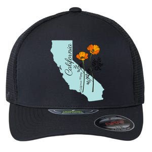 California Poppy Flower Flexfit Unipanel Trucker Cap