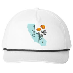 California Poppy Flower Snapback Five-Panel Rope Hat