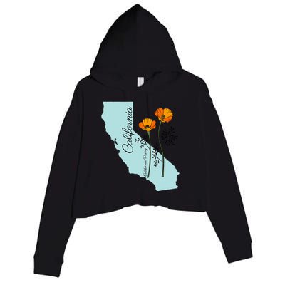 California Poppy Flower Crop Fleece Hoodie