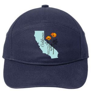 California Poppy Flower 7-Panel Snapback Hat