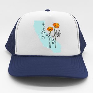 California Poppy Flower Trucker Hat